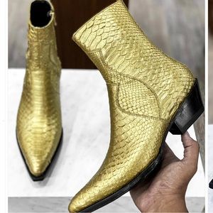 Brand New In Packaging Luxxe Design Mexican Gold Python boots SizeUS11 MX29 EU44